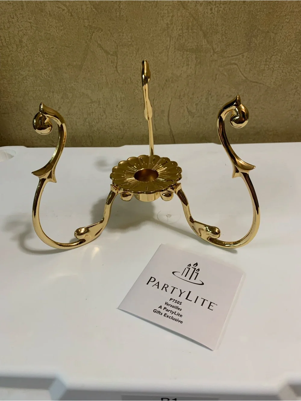 Partylite 24k gold plated Hurricane Candle Holder  P7505 NEW in Box